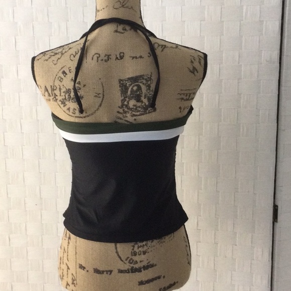 Black White & Green Halter Top #239 - Picture 3 of 9